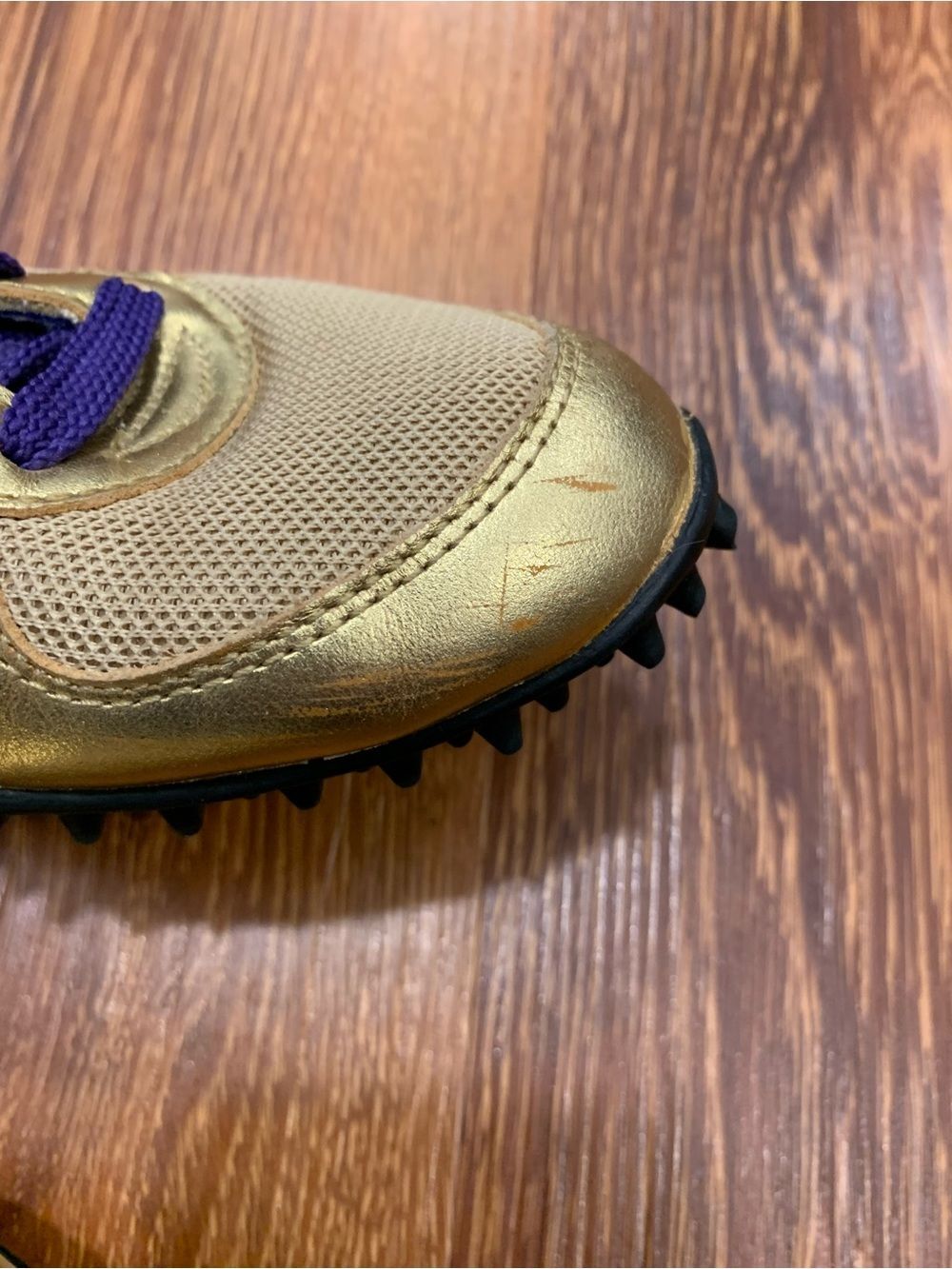 PUMA 5000m Gold Athletic Shoes Womens 8.5 Metallic Vintage Y2K Spiky Sole - Picture 12 of 13